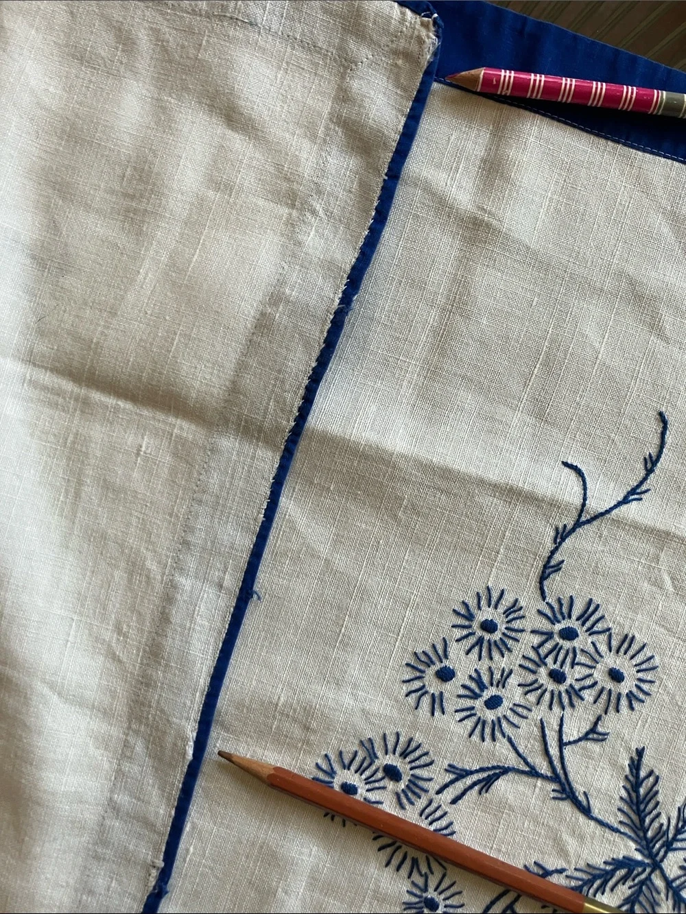 Vintage Swedish large size hand embroidered guest towel dish towel